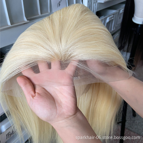 613 Closure Wigs For Black Women Human Hair Virgin Cuticle Aligned Hair blond Hd Lace Front Wig Straight 613 Full Lace Wigs
